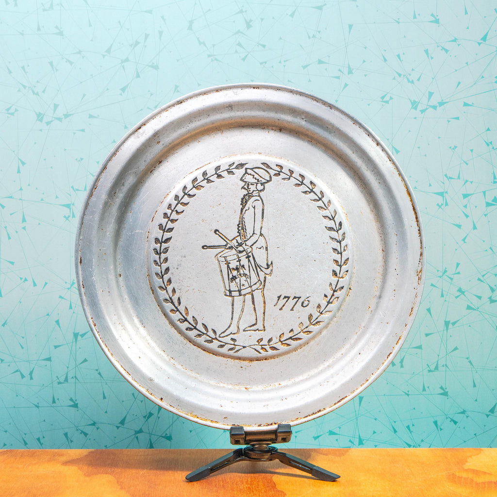 Vintage Pewter 1776 RWP Wilton Colombia Plate | Mid Century Kitchenware