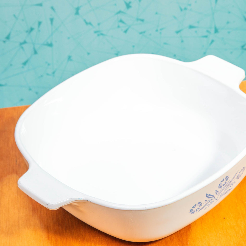Corning Ware Blue Cornflower P-1-B 1 Quart Baking Dish with P-7-C Lid | Mid Century Bakeware