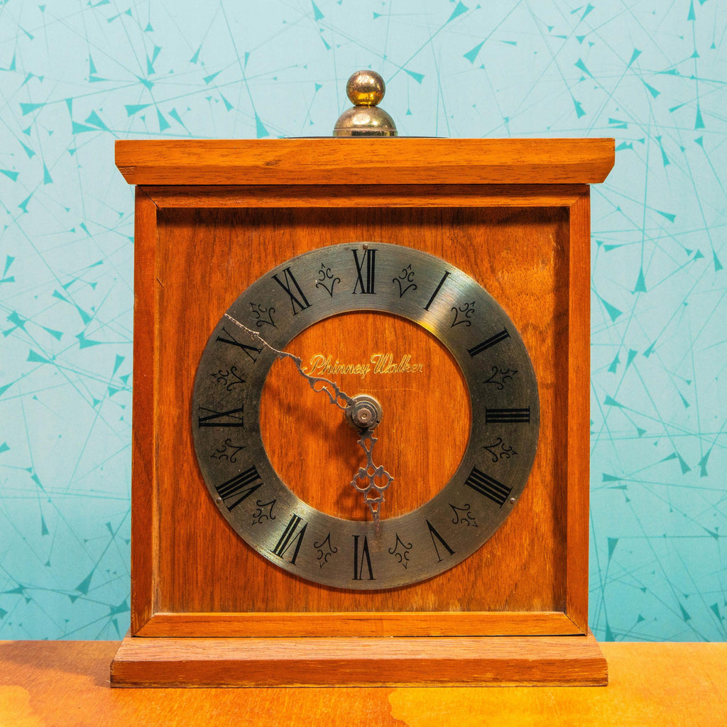 Vintage Phinney-Walker Wooden Mantle Clock (Centennial Circle Equitable of Iowa 1867-1967) | Mid Century