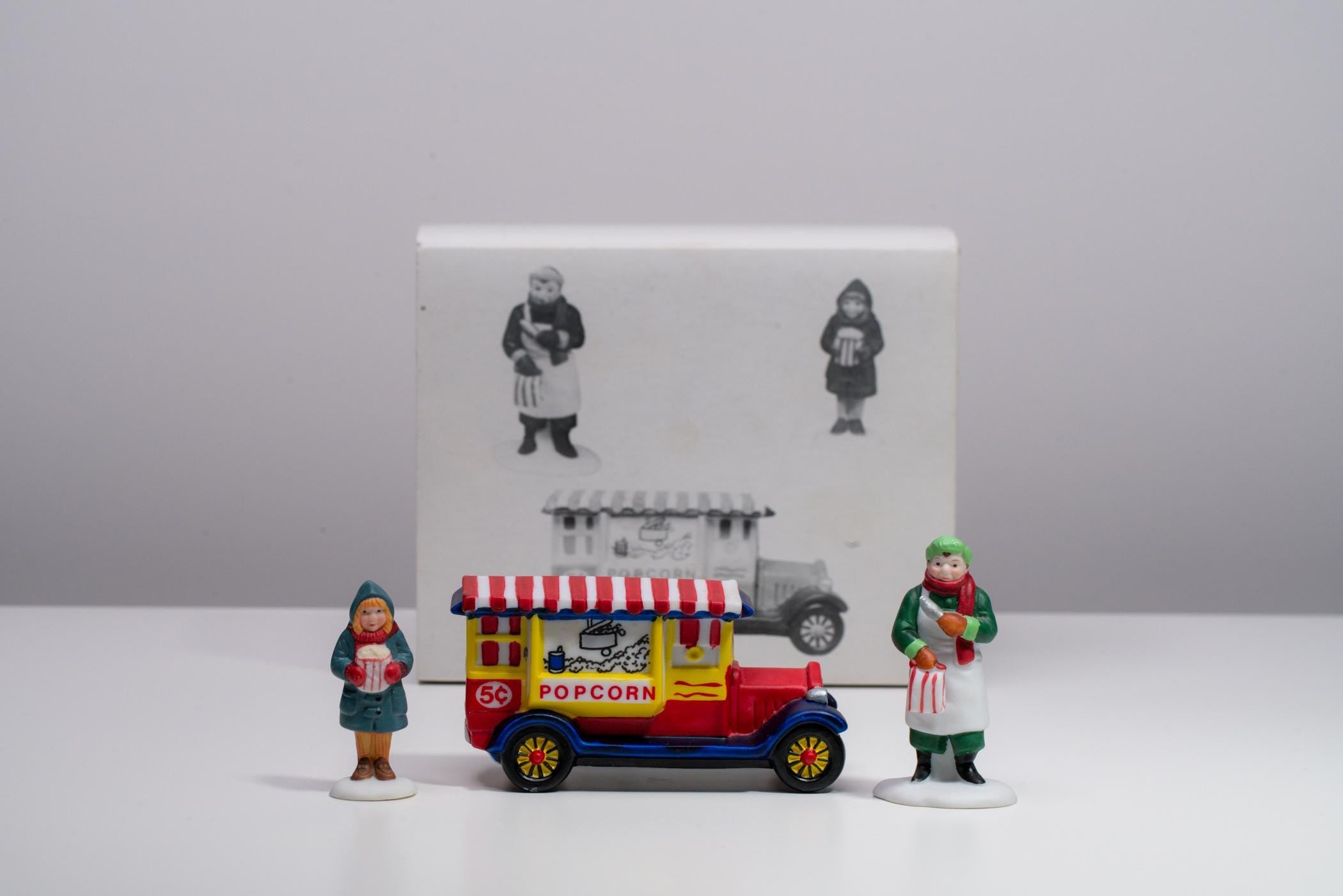 Vintage Department 56 Heritage Village Accessory - Popcorn Vendor | Christmas Decoration