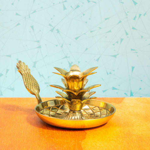 Vintage Brass Pineapple Candle Holder | Mid Century Decor