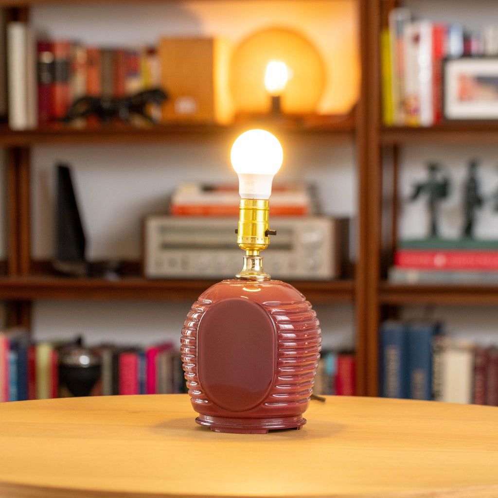 Vintage Red Beehive Desk Table Nightstand Lamp | Mid Century