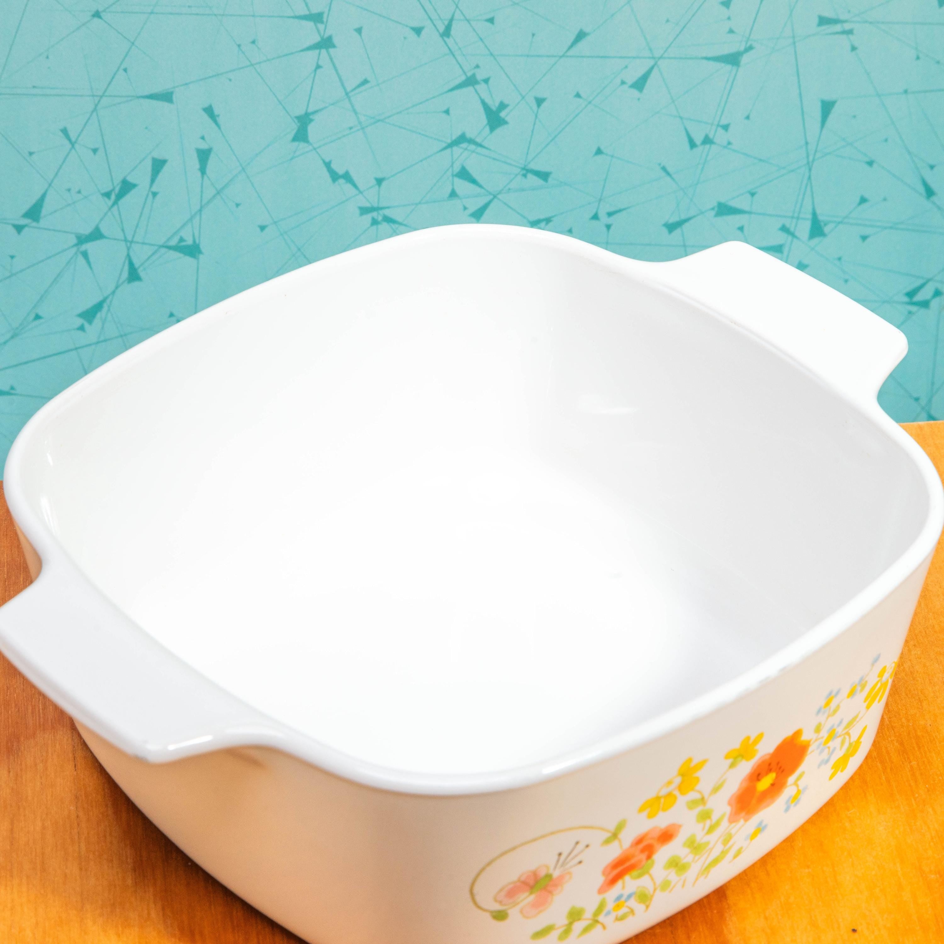 Vintage Corning Ware Wild Flower A-1 1/2-B 1.5 Quart Baking Dish with P-7-C Lid | Mid Century Bakeware