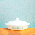 Vintage Glasbake J2429 8 Inch Baking Dish with Lid | Mid Century Bakeware