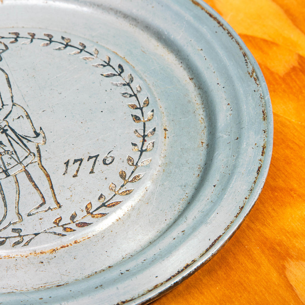 Vintage Pewter 1776 RWP Wilton Colombia Plate | Mid Century Kitchenware