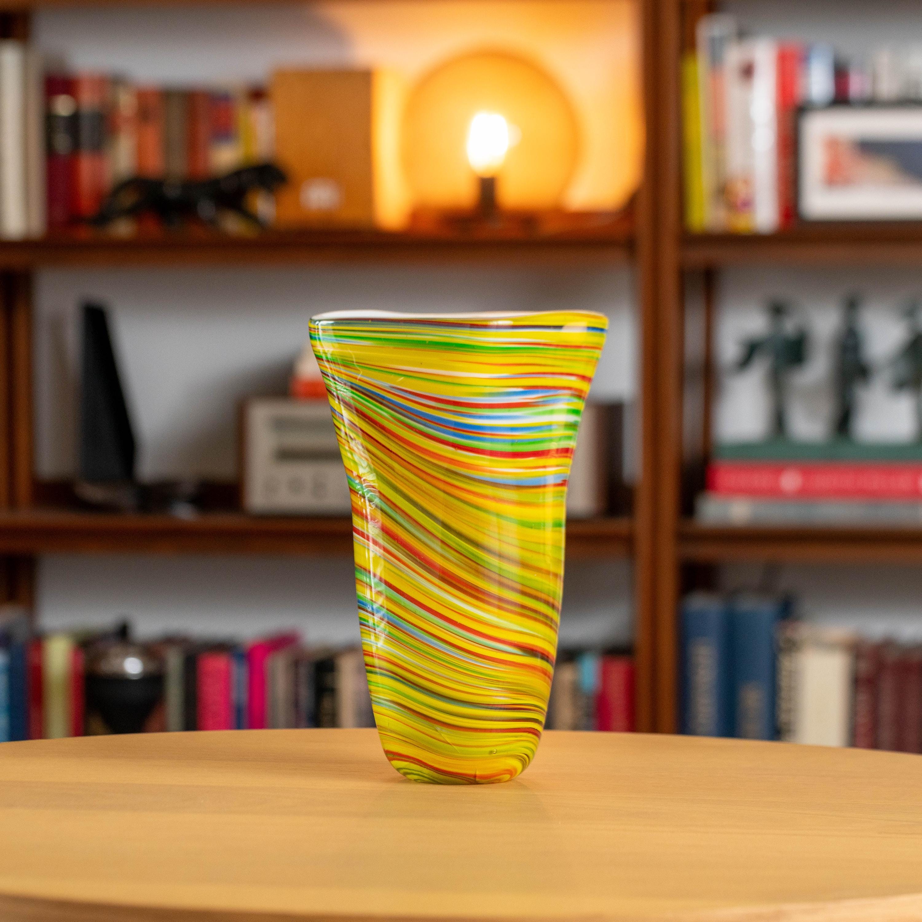 Vintage Handmade Murano Glass Style Vase | Mid Century Decor